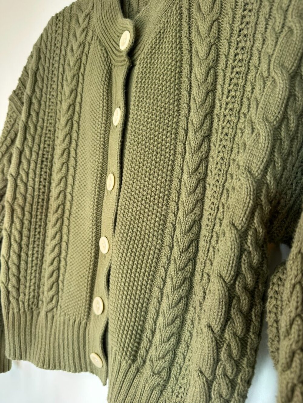 Alex Mill Nico Cardigan, Olive Green, M - Picture 4 of 8